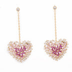 Heart Cubic Zirconia Dangle Earrings E7910