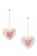 Heart Cubic Zirconia Dangle  Earrings E7910