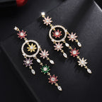 Dreamcatcher Tassel Cubic Zirconia Earrings E7913