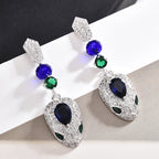 Snake Head Cubic Zirconia Earrings E7916