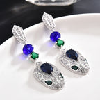 Snake Head Cubic Zirconia Earrings E7916