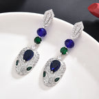 Snake Head Cubic Zirconia Earrings E7916