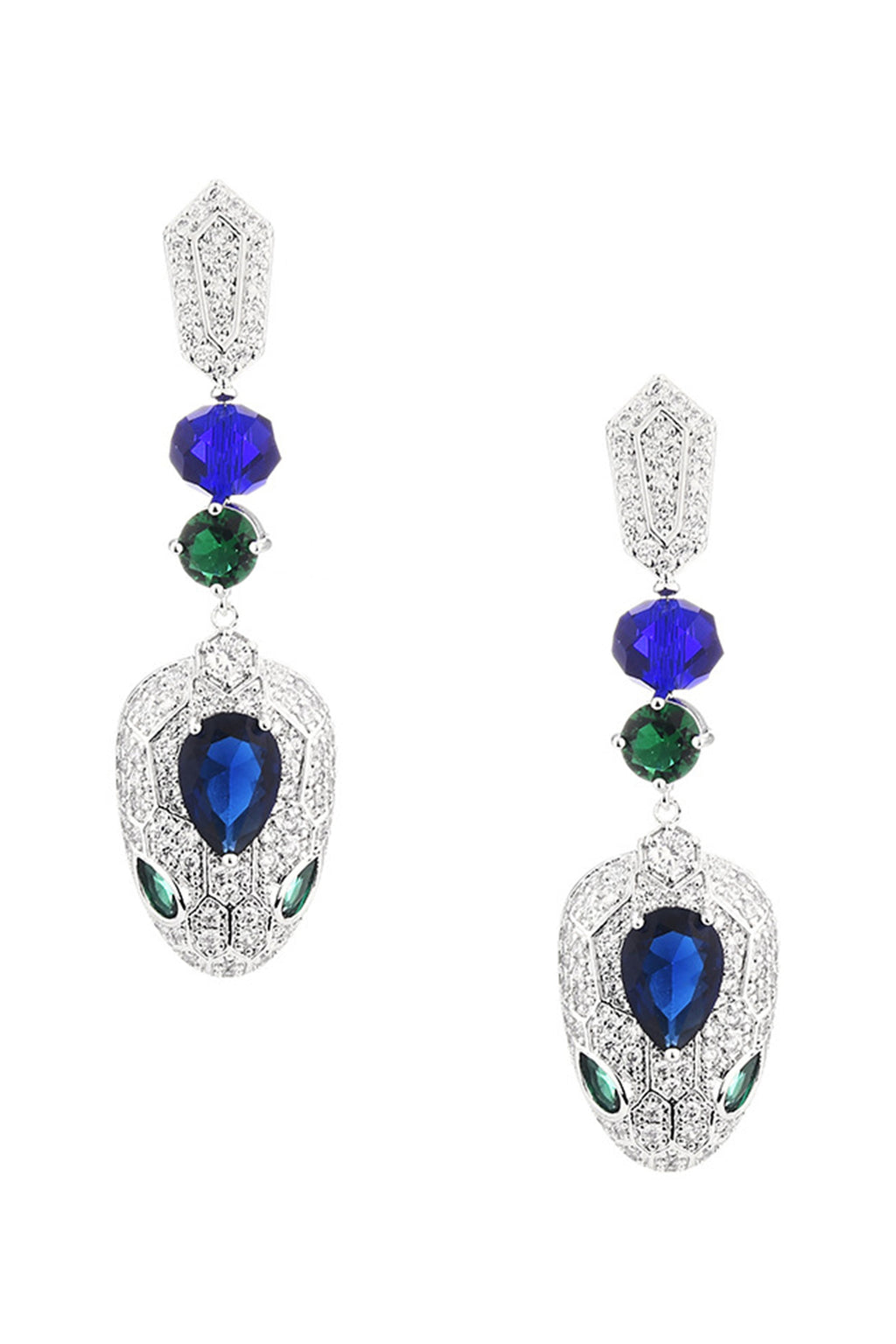 Snake Head Cubic Zirconia Earrings E7916