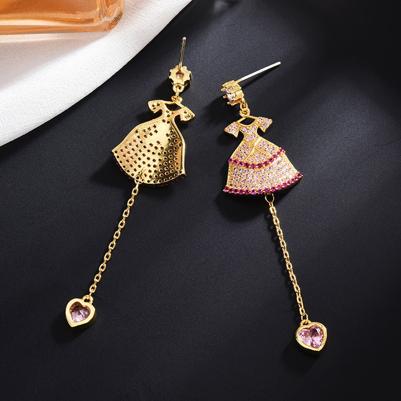 Dress Tassel Cubic Zirconia Earrings E7918