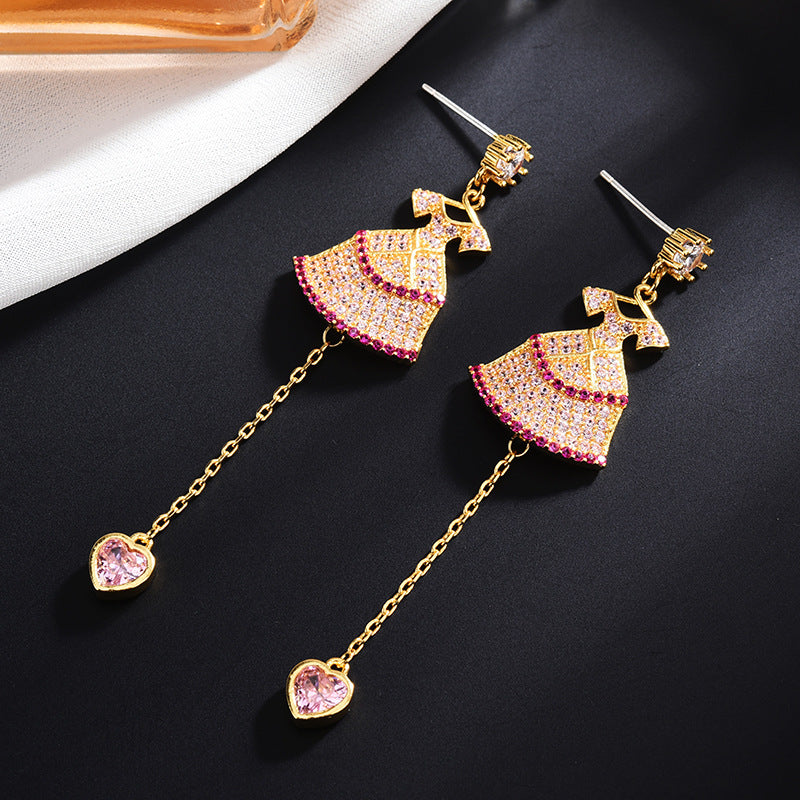 Dress Tassel Cubic Zirconia Earrings E7918