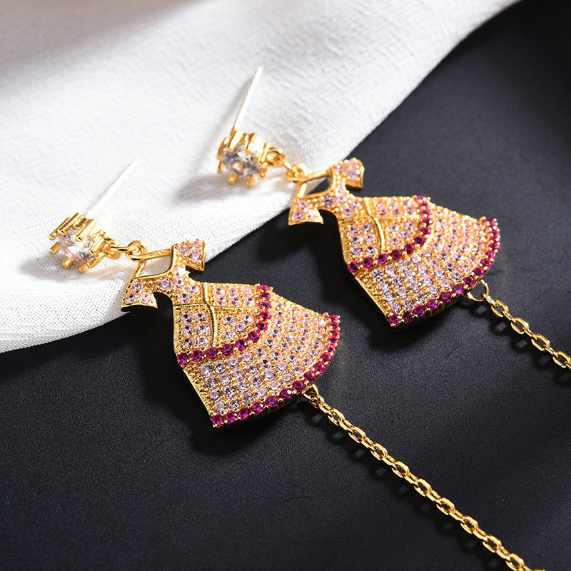 Dress Tassel Cubic Zirconia Earrings E7918