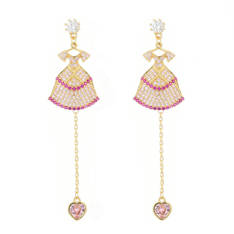 Dress Tassel Cubic Zirconia Earrings E7918