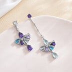 Sector Tassel Cubic Zirconia Asymmetric Earrings E7919