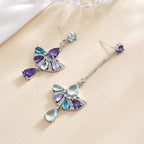 Sector Tassel Cubic Zirconia Asymmetric Earrings E7919