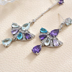 Sector Tassel Cubic Zirconia Asymmetric Earrings E7919
