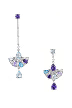 Sector Tassel Cubic Zirconia Asymmetric Earrings E7919