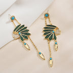 Indian Head Tassel Cubic Zirconia Earrings E7920