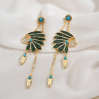 Indian Head Tassel Cubic Zirconia Earrings E7920