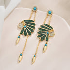 Indian Head Tassel Cubic Zirconia Earrings E7920