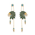 Indian Head Tassel Cubic Zirconia Earrings E7920