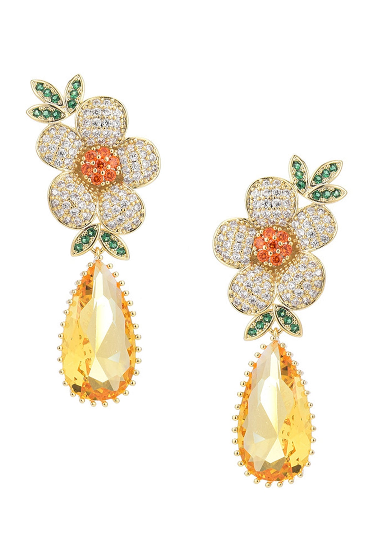 Flower Cubic Zirconia Earrings E7921
