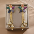 Flower Rectangle Cubic Zirconia Earrings E7926
