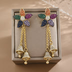 Flower Rectangle Cubic Zirconia Earrings E7926