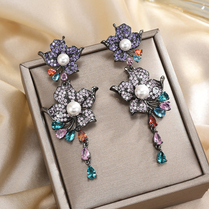 Floral Cubic Zirconia Earrings E7929