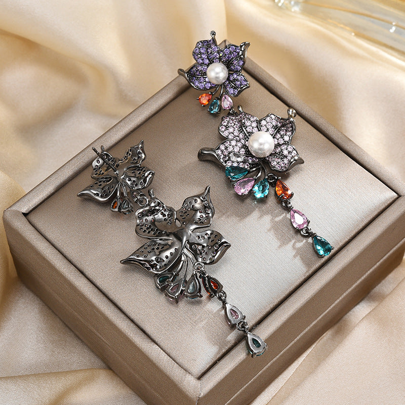 Floral Cubic Zirconia Earrings E7929