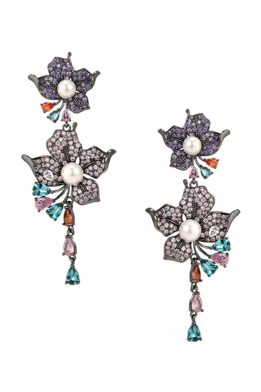 Floral Cubic Zirconia Earrings E7929