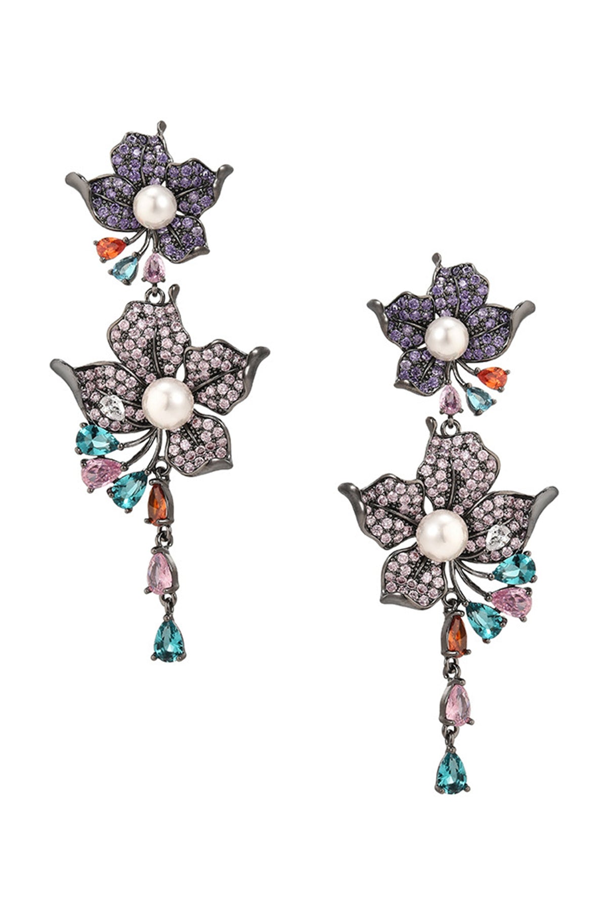 Floral Cubic Zirconia Earrings E7929