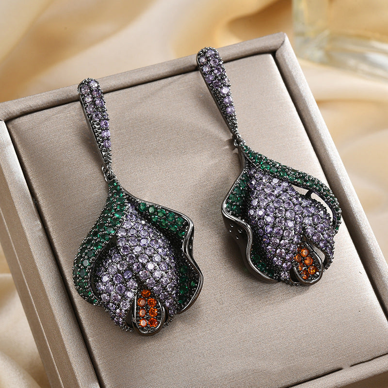 Floral Cubic Zirconia Earrings E7930