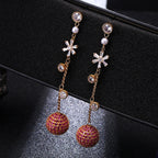 Ball Tassel Cubic Zirconia Earrings E7950
