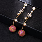 Ball Tassel Cubic Zirconia Earrings E7950