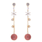Ball Tassel Cubic Zirconia Earrings E7950