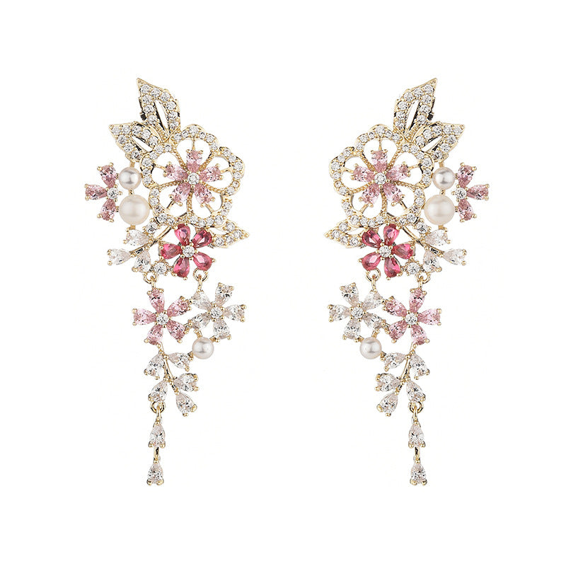 Floral Cubic Zirconia Earrings E7951