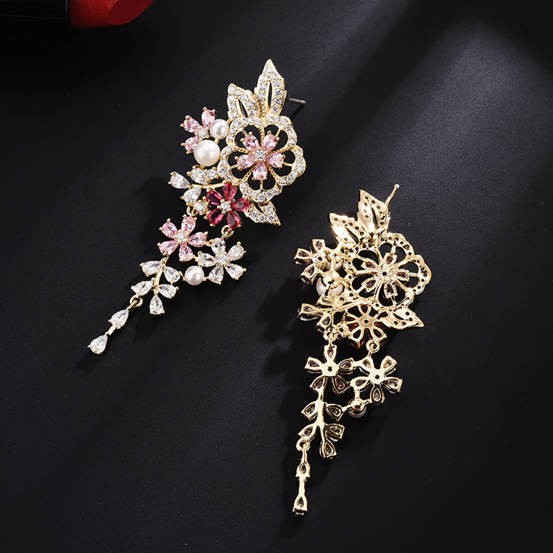 Floral Cubic Zirconia Earrings E7951