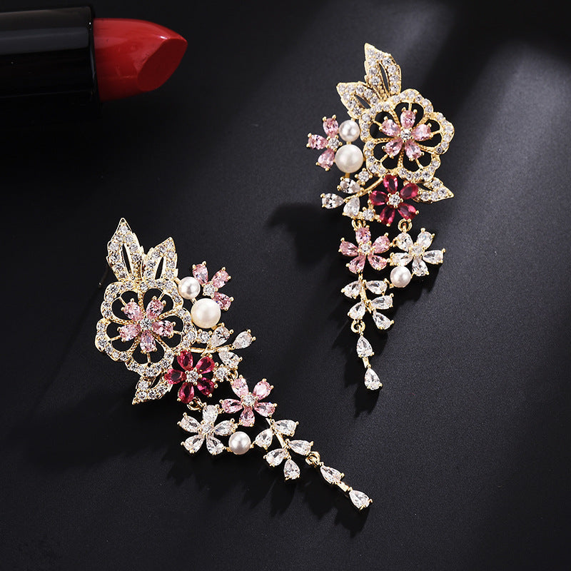 Floral Cubic Zirconia Earrings E7951