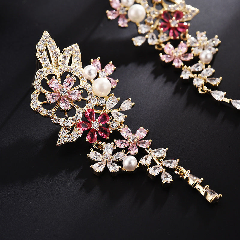 Floral Cubic Zirconia Earrings E7951