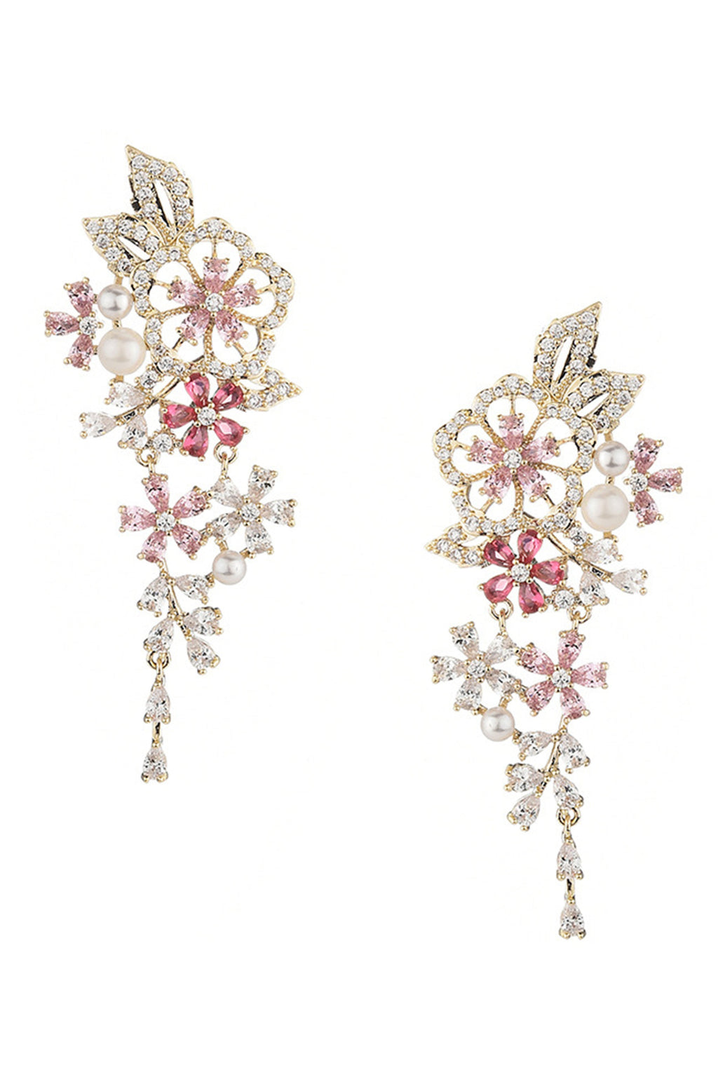 Floral Cubic Zirconia Earrings E7951