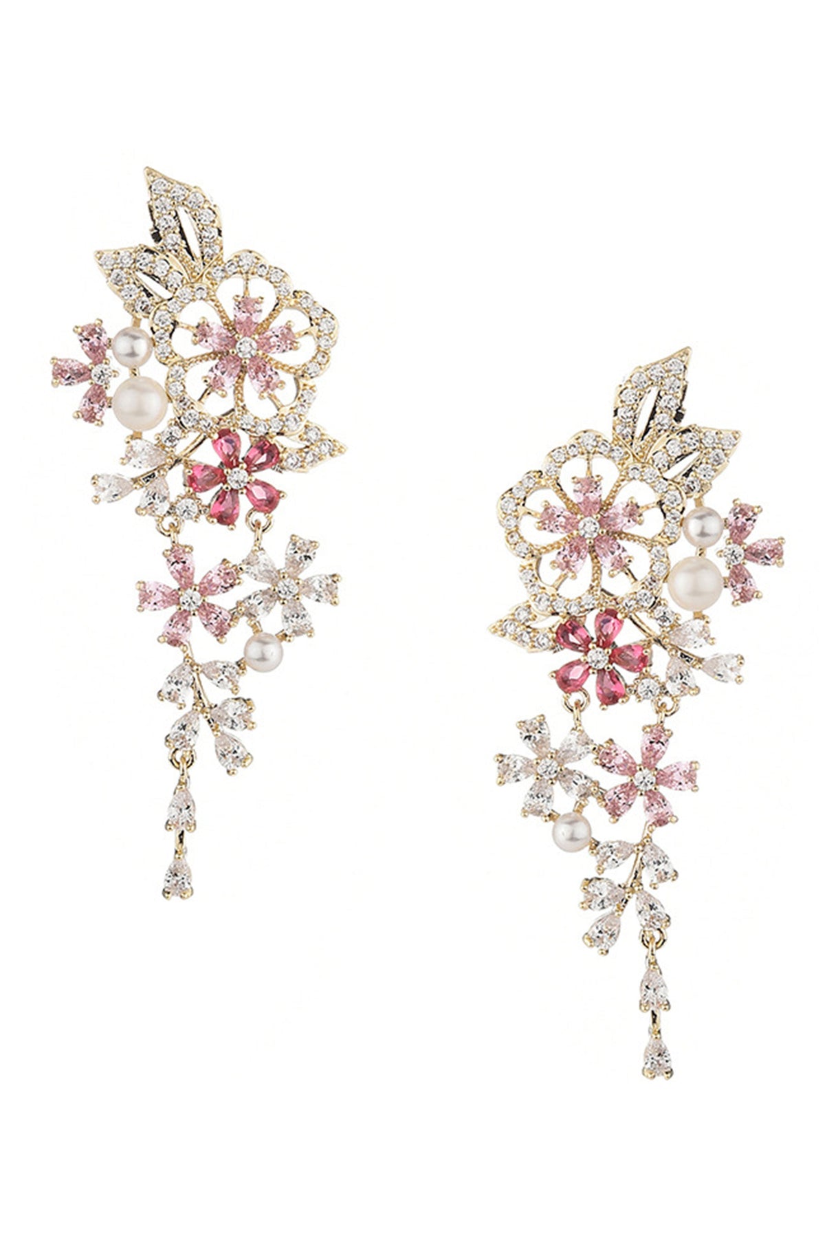 Floral Cubic Zirconia Earrings E7951