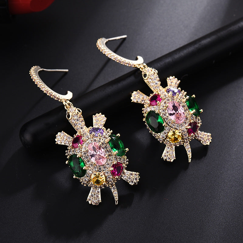 Turtle Cubic Zirconia Earrings E7952