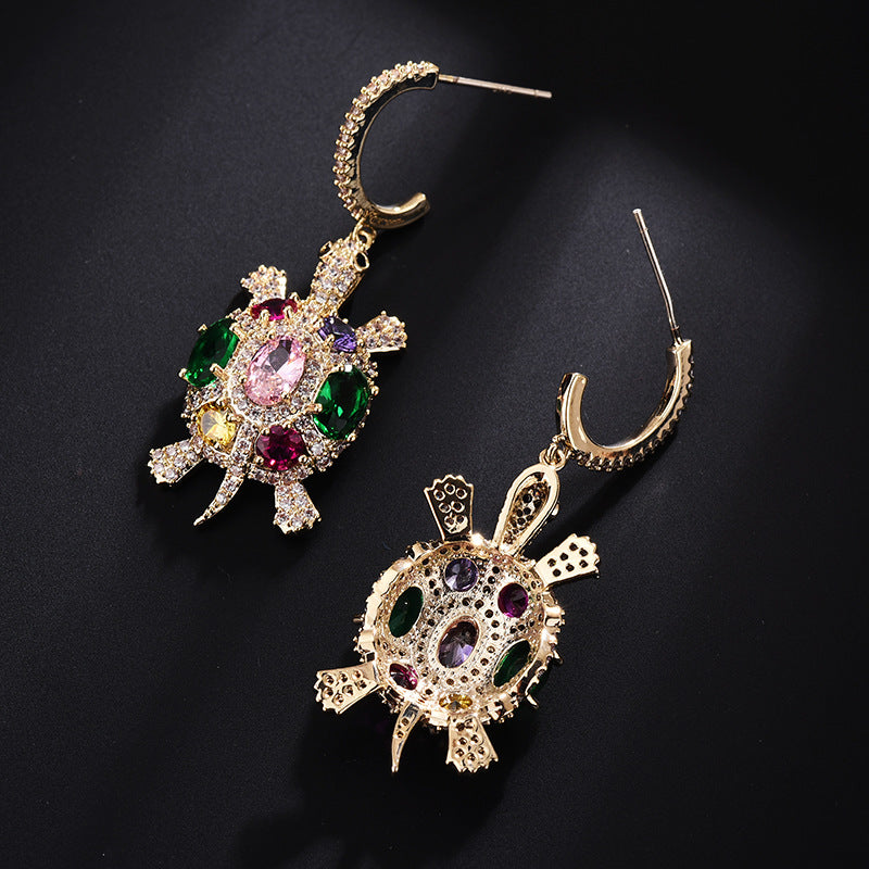 Turtle Cubic Zirconia Earrings E7952