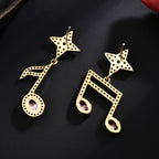 Musical Note Cubic Zirconia Asymmetric Earrings E7955