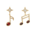 Musical Note Cubic Zirconia Asymmetric Earrings E7955