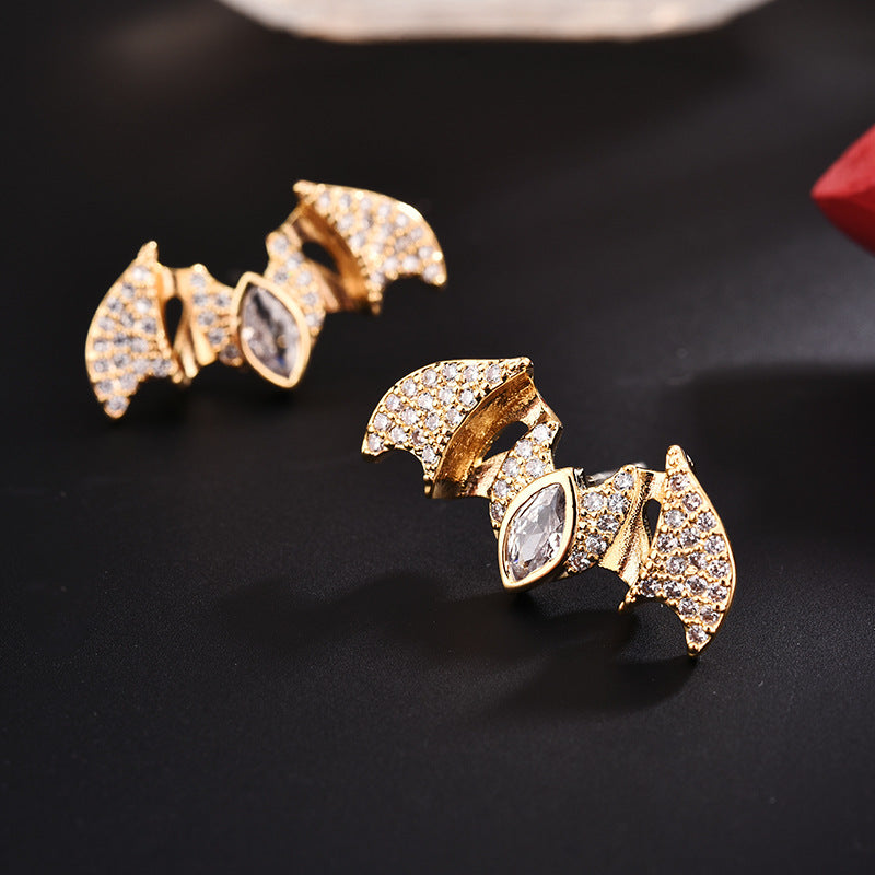 Bat Chain Cubic Zirconia Earrings E7957