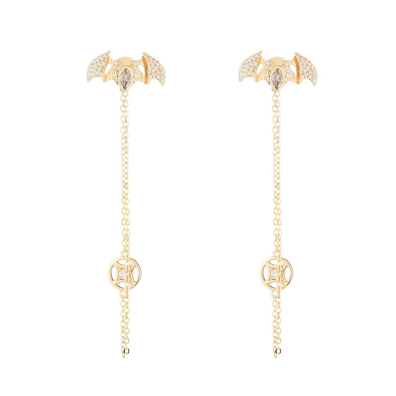 Bat Chain Cubic Zirconia Earrings E7957