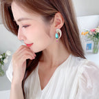 Geometry Teardrop Cubic Zirconia Earrings E7961