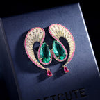 Geometry Teardrop Cubic Zirconia Earrings E7961