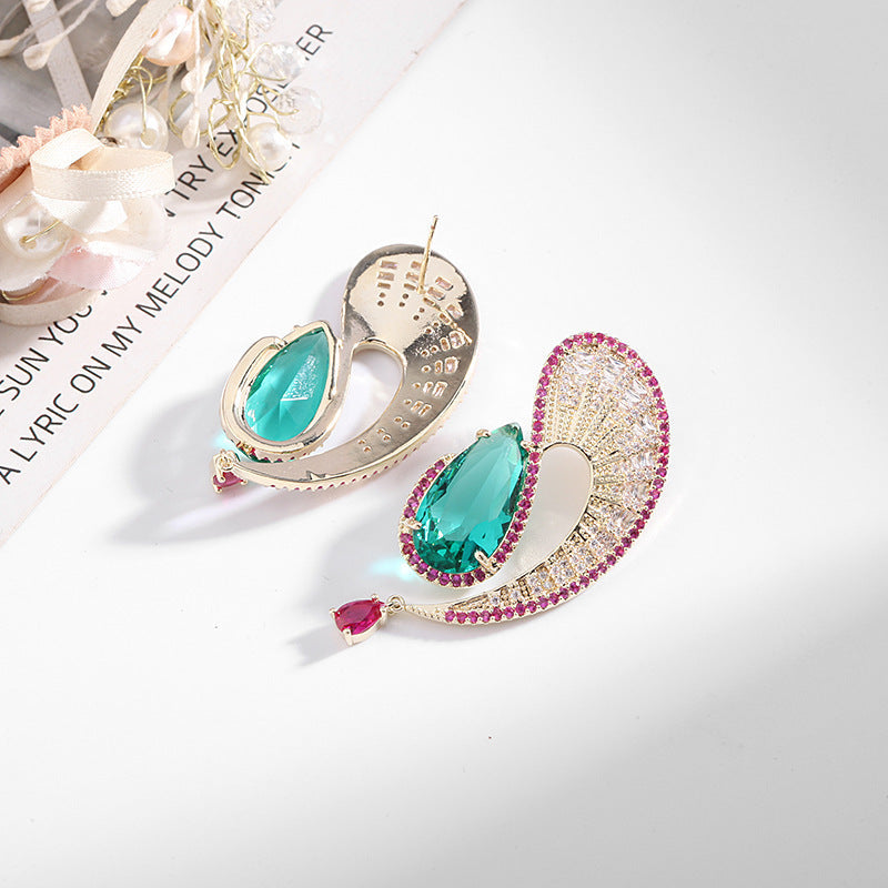 Geometry Teardrop Cubic Zirconia Earrings E7961