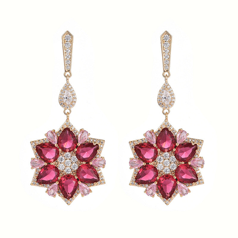 Flower Cubic Zirconia Earrings E7965