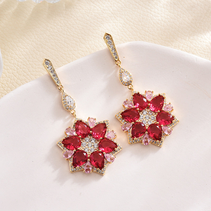 Flower Cubic Zirconia Earrings E7965