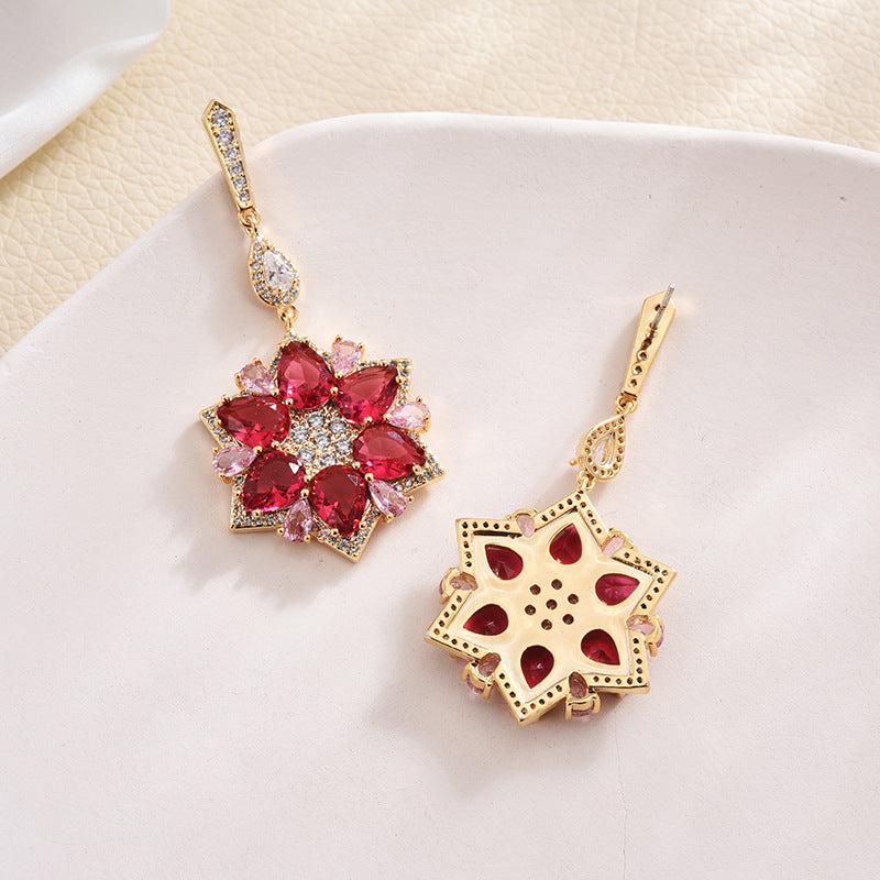 Flower Cubic Zirconia Earrings E7965