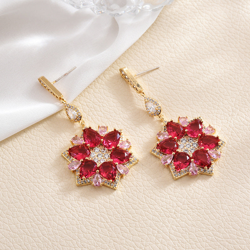 Flower Cubic Zirconia Earrings E7965