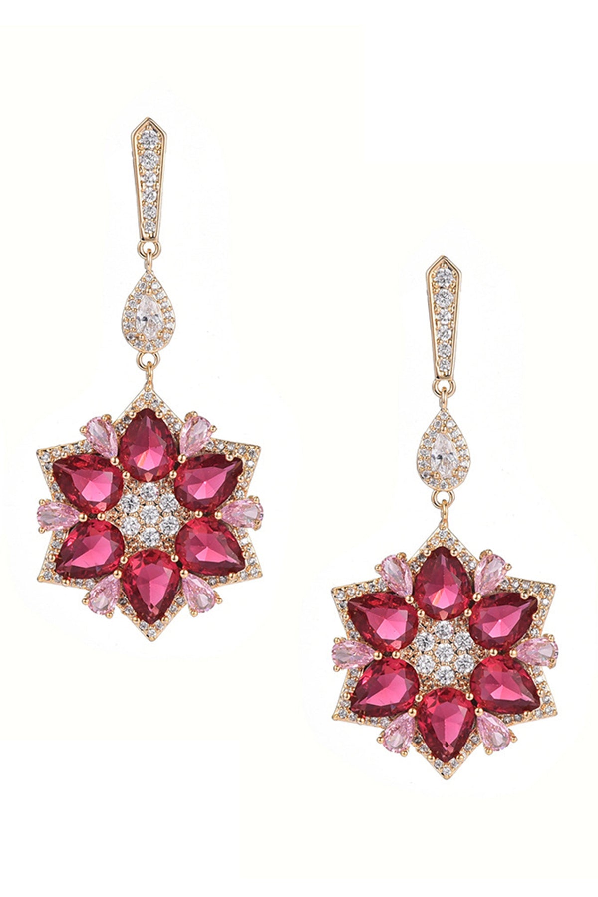 Flower Cubic Zirconia Earrings E7965